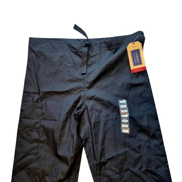 Cherokee Unisex Black Poly/Cotton Drawstring Scrub Pants Bottoms NEW NWT - Picture 4 of 13